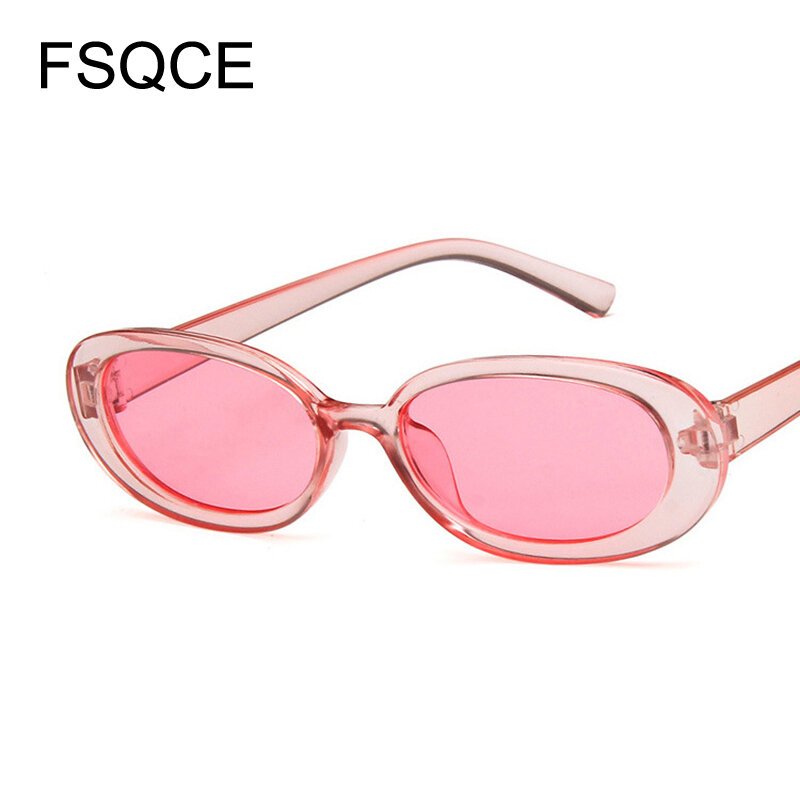 Pink Retro Sunglasses Oval Sunglasses Women Retro Brand Designer Vintage Ladies Cat Eye Pink Sun Glasses UV400  Nicki Minaj
