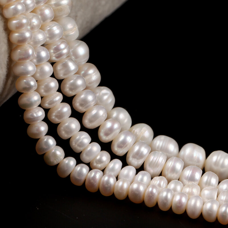 Natural Freshwater Pearl Beads High Quality Irregular Flat Shape Punch Loose Beads for Jewelry Making DIY Necklace Bracelet