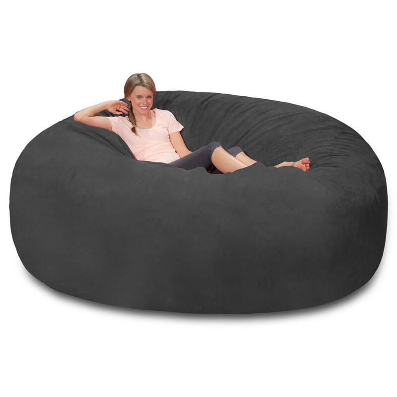 Dropshiping Giant Sude Zachte Bean Bag Sofa Cover, woonkamer Meubels Party Leisure Giant Grote Ronde Zachte Pluizige Faux Kussen