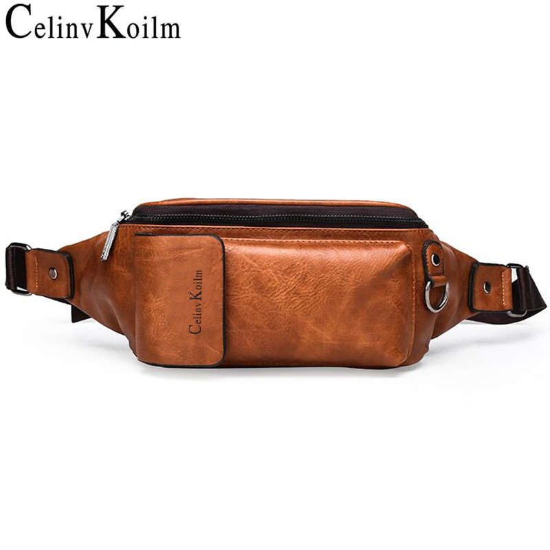 Celinv Koilm-riñonera resistente al agua para hombre, bolso de cintura con cinturón ajustable, bandolera para exteriores