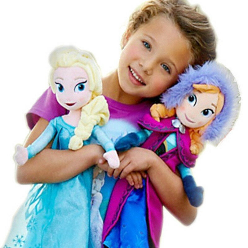 2ชิ้น/เซ็ต40/50ซม.แช่แข็งแอนนาเอลซ่าตุ๊กตา Snow Queen Princess แอนนาเอลซ่าตุ๊กตาของเล่นตุ๊กตาแช่แข็งตุ๊กตาเด็กตุ๊กตาของขวัญ