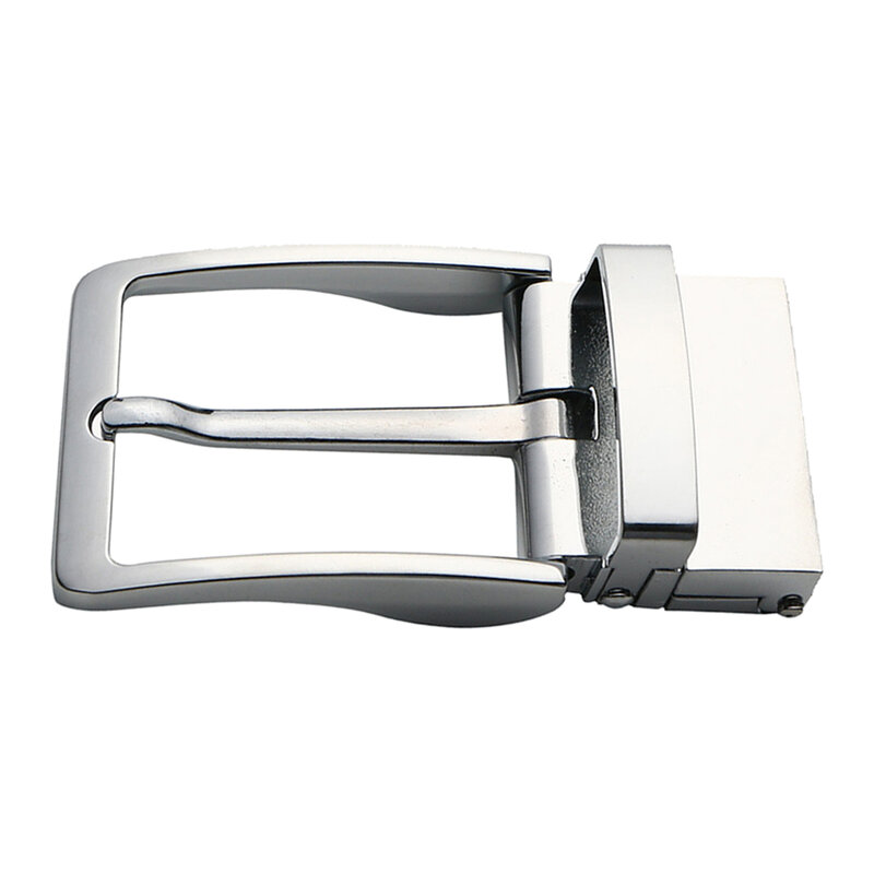 Hebilla de cinturón Rectangular Simple, hebilla de cinturón de trinquete Reversible pulida, 40mm