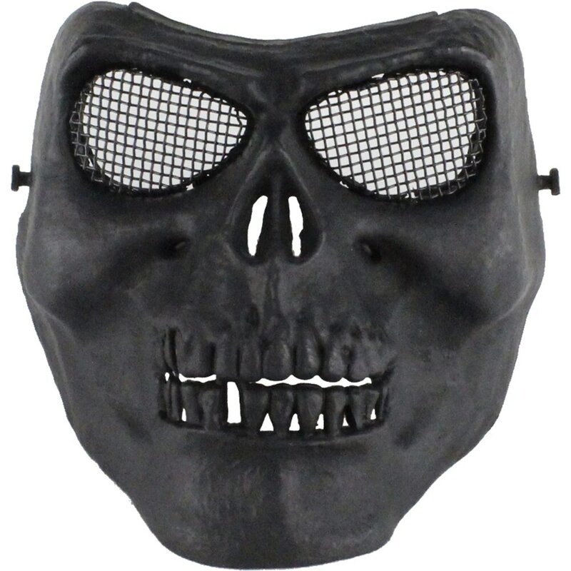 Halloween Enge Masker Voor Festival Cosplay Stalen Mesh Ogen Bescherming Airsoft Full Face Schedel Masker Voor Paintball Bbs Game