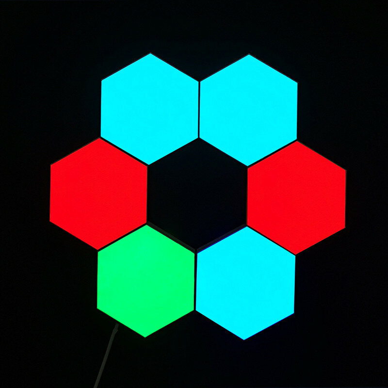 Colorful RGB USB quantum led wall lamp splicing hexagonal LED home Light remote control touch control wall honeycomb lamp Gifts