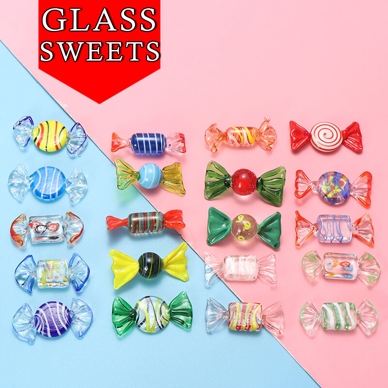20 stücke Vintage Murano Glas Sweets Hochzeit Xmas Party Candy Dekorationen Stil & Farbe Nach Dem Zufall
