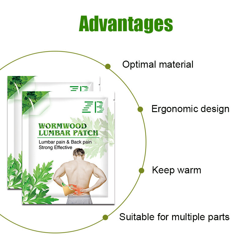 12Pcs/Box Wormwood Lumbar Spine Stickers Arthritis Medical Plaster Back Pain Relief Patches Self-heating Back Knee Pad Set