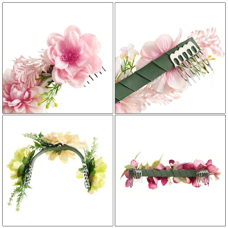 Awaytr-女性のための花の櫛,結婚式のアクセサリー,籐のヘアピース,クラシックな髪,エレガント,ファッショナブル