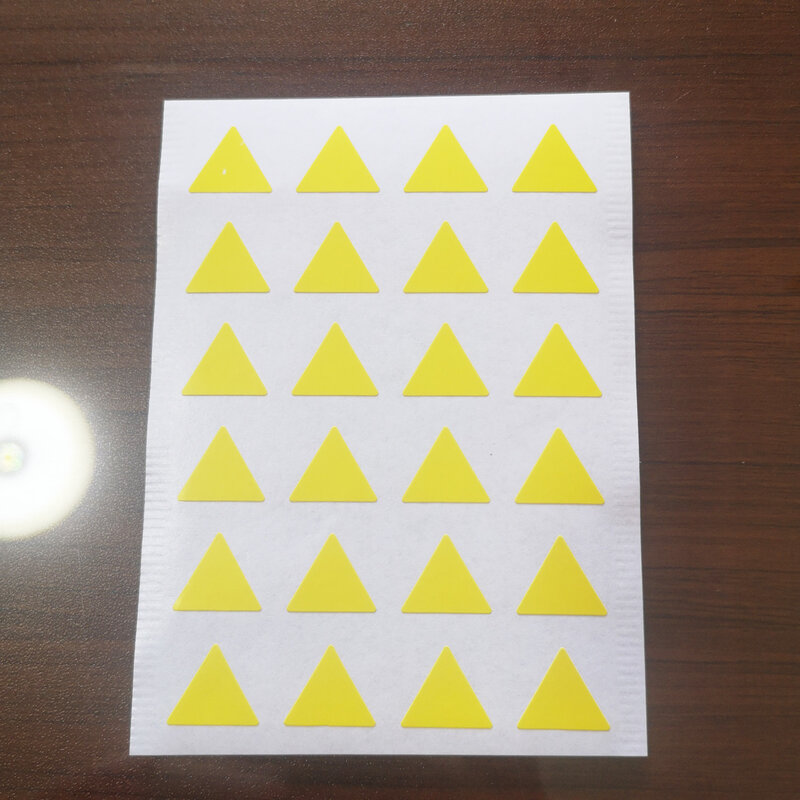 240 sztuk 16x1 4mm kształt trójkąta kolor papieru naklejki, zielony/pomarańczowy/czerwony/żółty/mix, OF07