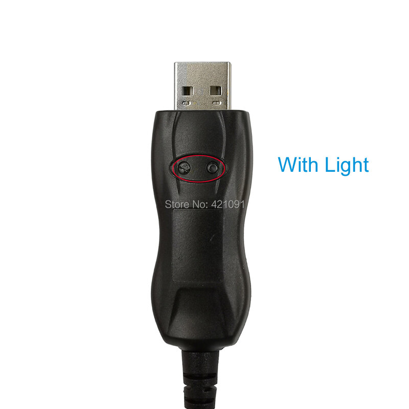 Cable de programación USB para walkie-talkie, Chip FTDI, con luz, Para Kenwood, Baofeng, UV-5R, BF-888S, TYT, Quansheng
