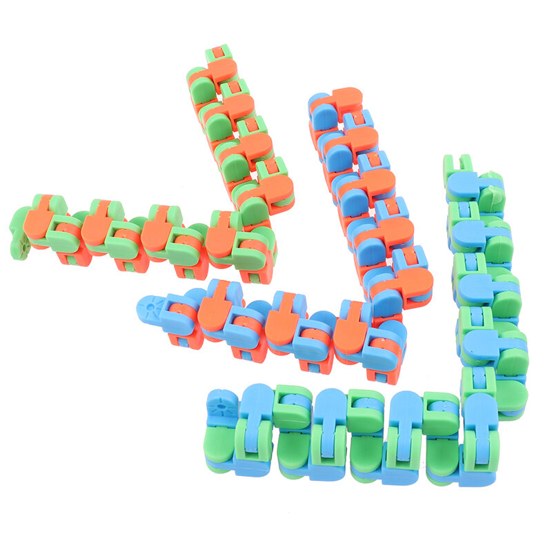 1pc Multicolor Wacky Tracks Snap und Klicken Zappeln Spielzeug Kinder Autismus Schlange Puzzles Klassische Sinnes Spielzeug
