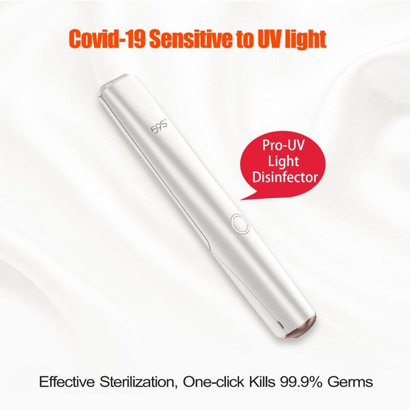 59S UVC Sterilizer Travel-Size Foldable Handheld Wand For Baby Accessories Home Hotel Travel  X5 Kill Germs by Physics