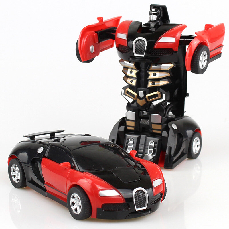 2 em 1 deformação robô modelo de carro plástico mini transformação robôs brinquedo para meninos um passo impacto veículos carro crianças brinquedos