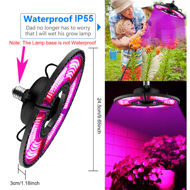 IP55 E27 Bulb 400W LED Grow Light Panel Full Spectrum Phyto Lamp Flowers E26 Lamp Plants Growth Lighting LED Fitolamp Grow Tent