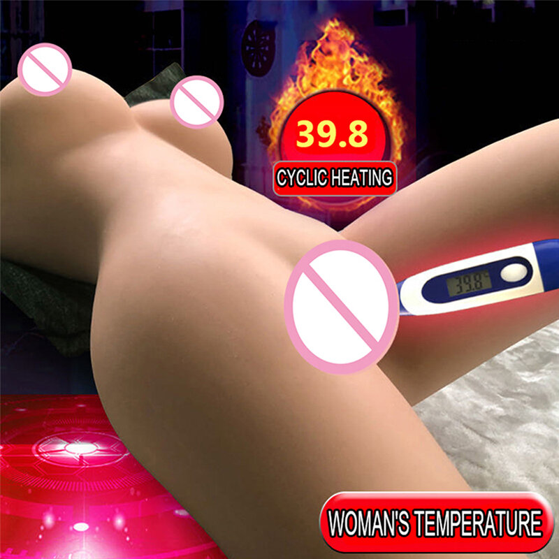 Sex Doll 3D Masturbator Channel Heating Sex Toy 1:1Lifesize Copy Leg Joints Can Move Realize Any Erotic Position Soft Half body