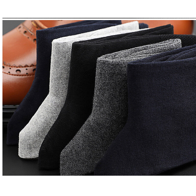 Calcetines de algodón de alta calidad para hombre, medias transpirables informales de negocios, para primavera y otoño, color negro, Size38-45