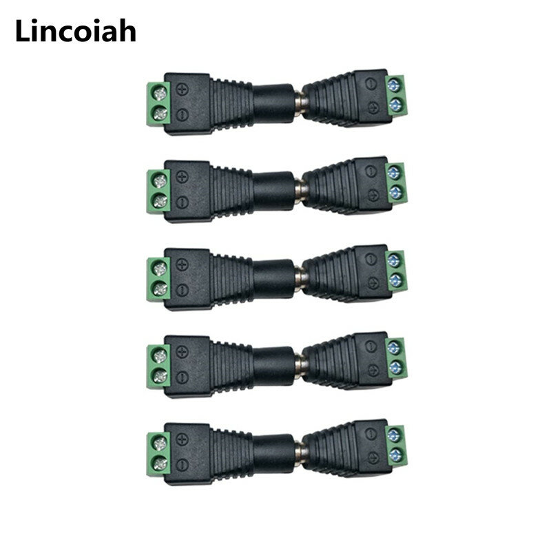 전원 잭 어댑터 플러그 케이블 커넥터, 3528 5050/5730 LED 스트립 조명용 암 또는 수 DC 커넥터, 2.1*5.5mm, 1 개