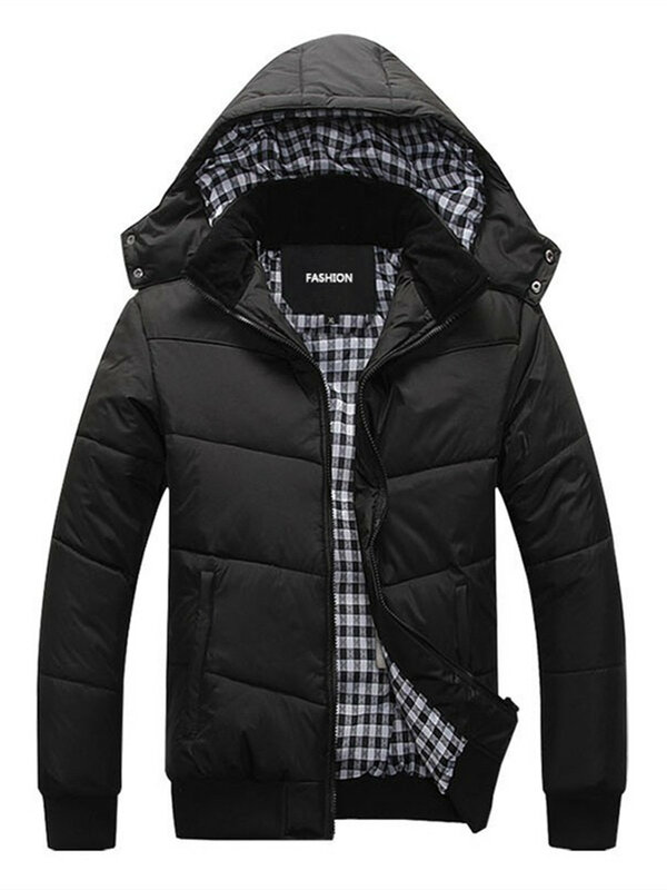 남성 다운 재킷 겨울 따뜻한 코튼 남성 후드 코트 패딩 후드 두꺼운 울 칼라 한국 스타일 다운 재킷 남성 코트 2020