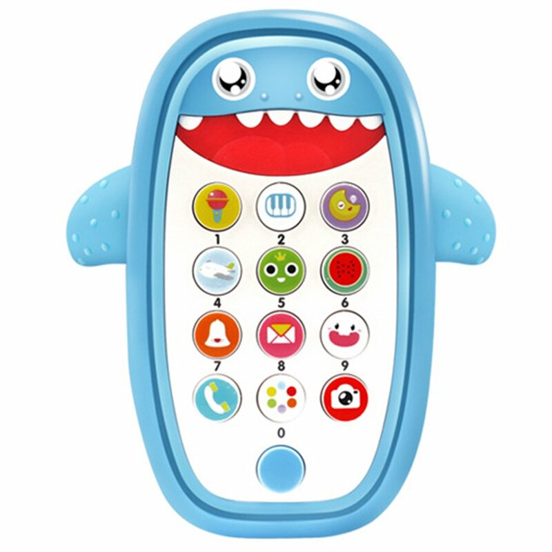 Kid Musical Toy Phone Teething Phone With Removable Soft Case Lights Music Early Educational Click-and-count For Toddler Gift