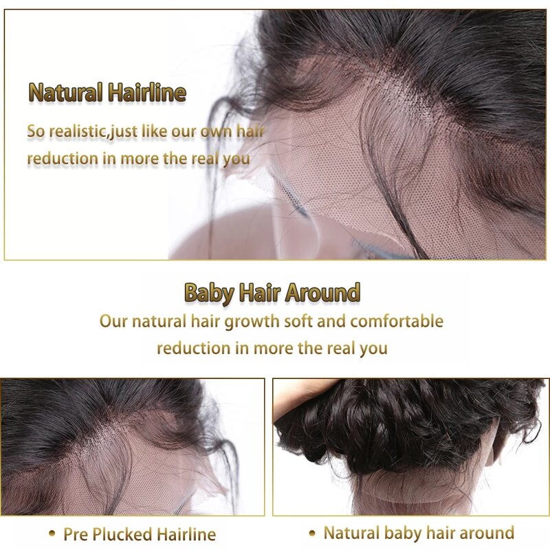 Peluca de cabello humano ondulado de 13x4 para mujeres negras, postizo de encaje Frontal con densidad de 200%, sin pegamento, pelo brasileño predespuntado, 28 y 30 pulgadas