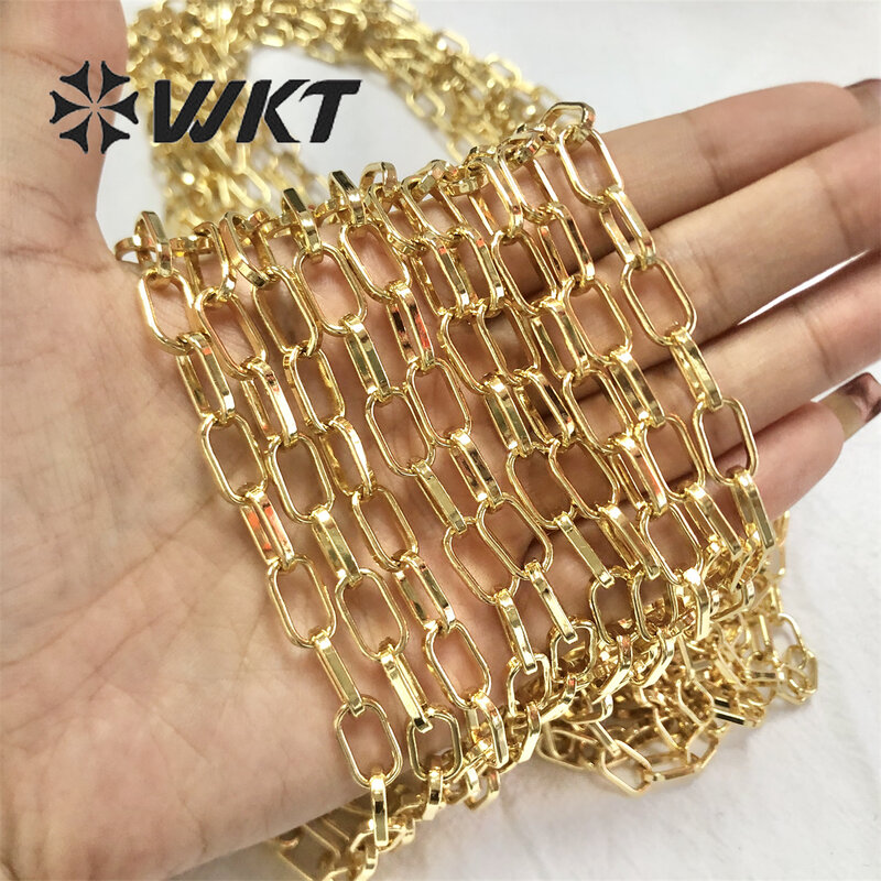 WT-BC178 personnalité grande chaîne en laiton jaune avec de l'or pour les hommes et les femmes pour faire des bracelets colliers et bijoux accessoires