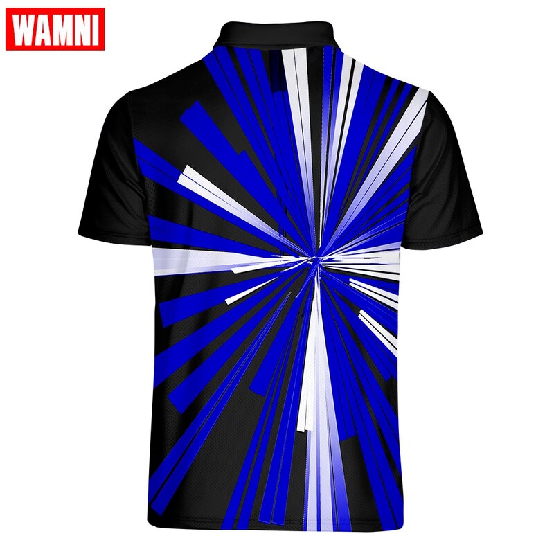 WAMNI moda Polo alta calidad 3D secado rápido cuello vuelto Bodybuilding polo camisa Casual Polo para hombre deporte Camiseta
