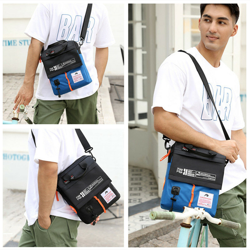 Новинка 2024, сумка-мессенджер через плечо, повседневная мужская сумка, портативный портфель, нейлоновая Водонепроницаемая уличная сумка