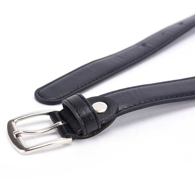 Cinturón informal de cuero para mujer, faja delgada con hebilla de Pin, color negro, 110 CM, 1 unidad