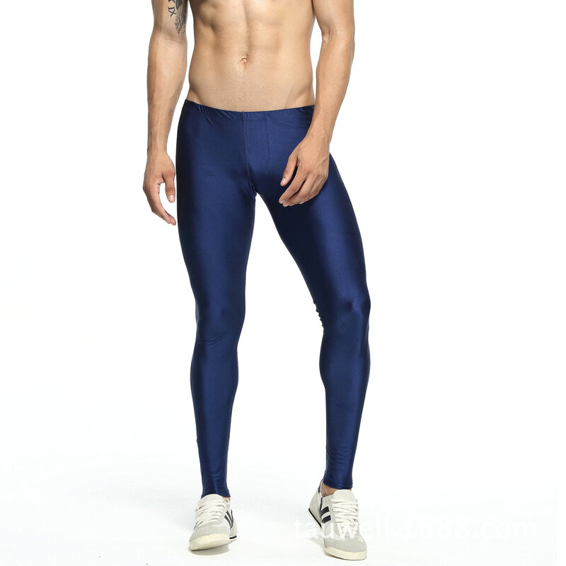 Pantalones deportivos de compresión para hombre, mallas ajustadas de culturismo, Yoga, a la moda, color dorado
