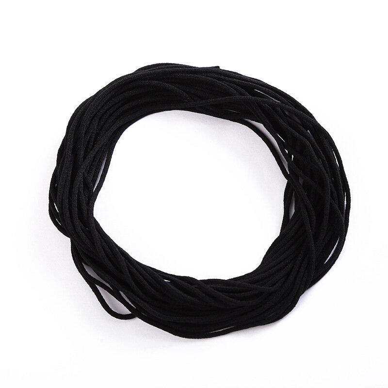 High Quality 5kg/lot soft Round rope 3mm make Face Masks ear strap Black White Elastic Band Rubber String Ear Cord adjuster DIY