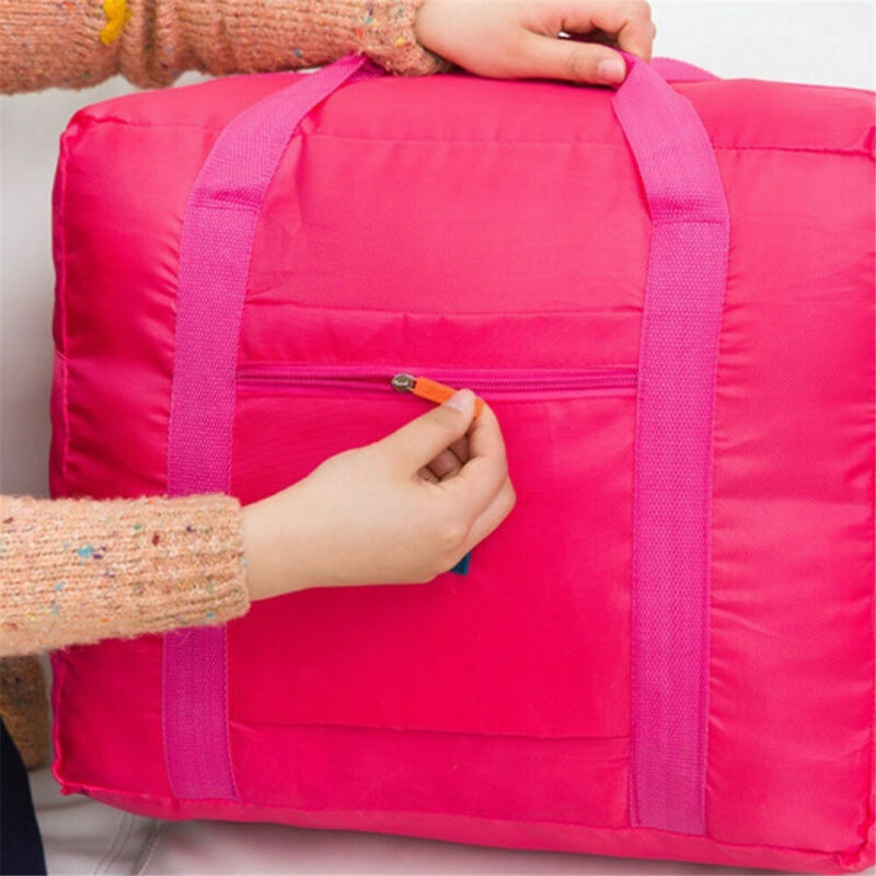 Grande borsa da viaggio di Grandi Dimensioni di Nylon Pieghevole Da Viaggio Impermeabile sacchetto di Immagazzinaggio del Sacchetto Carry-On Duffle Bag 45x31x19cm