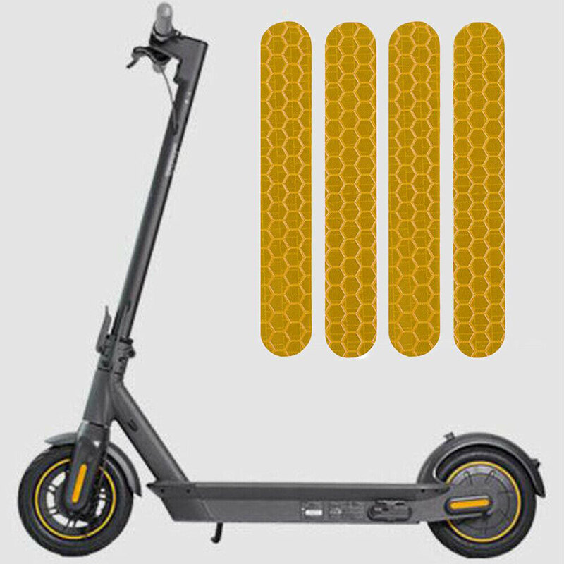 Adesivo reflexivo para Ninebot Max G30 Scooter, tampa da roda dianteira e traseira, escudo protetor, acessórios de scooter, 4PCs