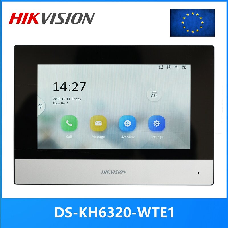 HIKVISION-Monitor de DS-KH6320-WTE1 para interiores, dispositivo Multi idioma, 802.3af POE, app hik-connect, WiFi, intercomunicador de vídeo, versión internacional