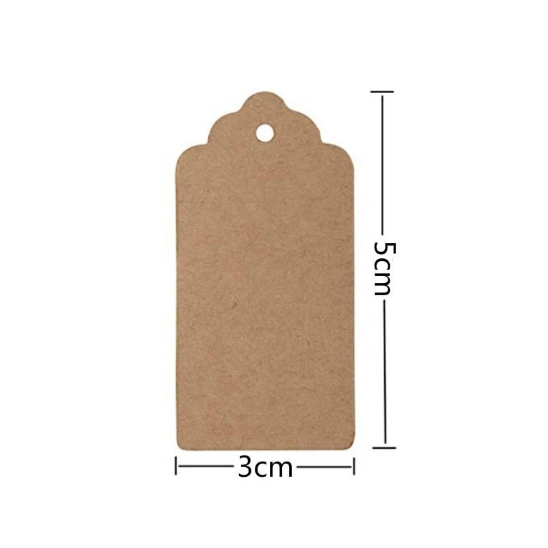 100Pcs,2 Inch* 1.2 Inch Kraft Paper Blank Hang Tag Labels For Price Tag Party Wedding Birthday Favors Gift Package