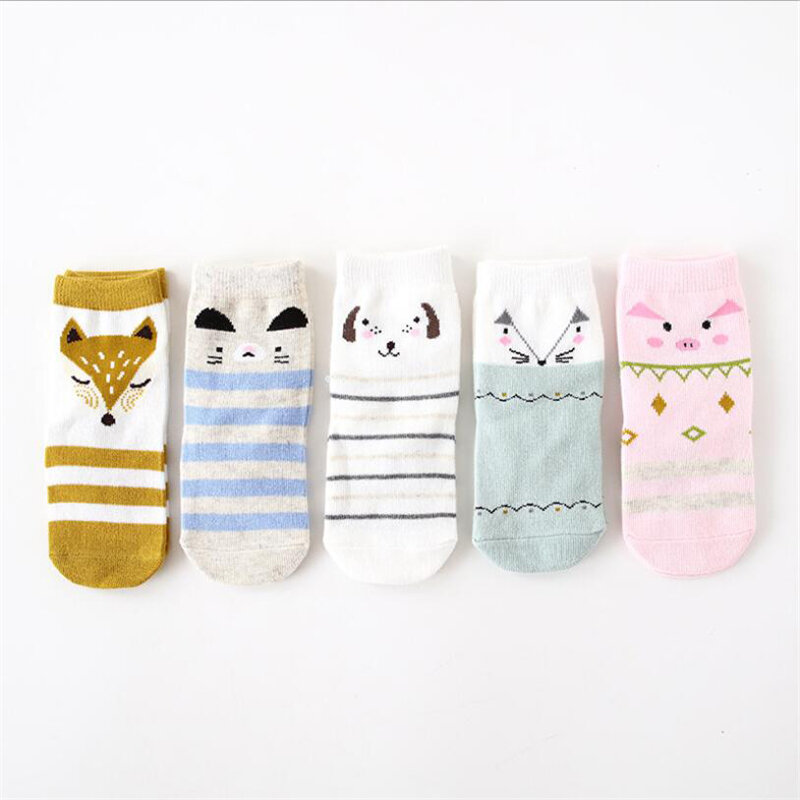 5 пар детских носков для мальчиков и девочек, дышащие хлопковые детские спортивные носки, весенне-летние носки для малышей