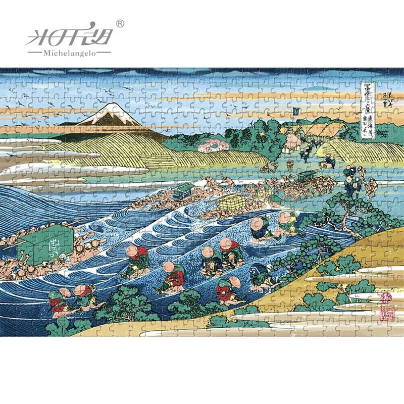 미쉐겔로 나무 직소 퍼즐 500 1000 1500 2000 조각 Tokaido 풍경 교육 장난감 수집품 벽화 장식