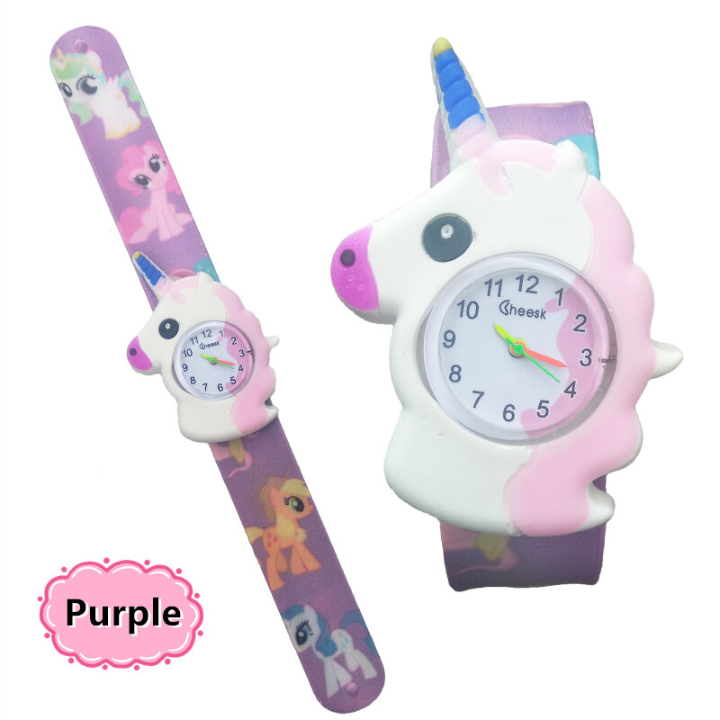 Детские часы оптом 3D мультфильм пони Кролик Утка Детские часы для мальчиков силиконовый ремешок кварцевые наручные часы для девочек Подарочные часы