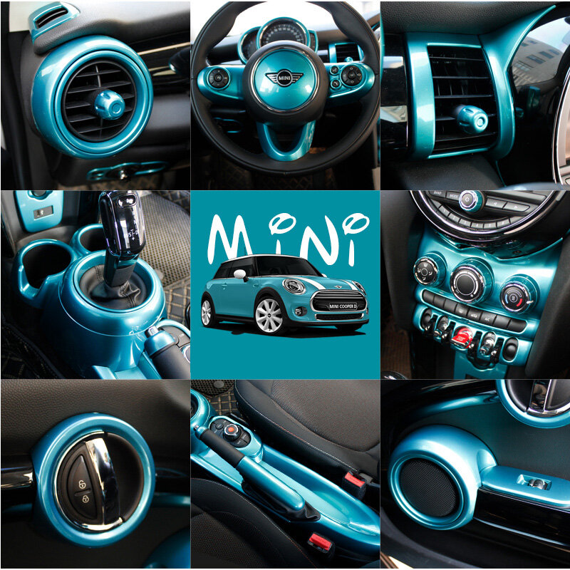 Car Accessories Interior For MINI ONE COOPER S JCW F55 F56 F57 Steering Wheel Handbrake Sticker Styling Decorative Modification