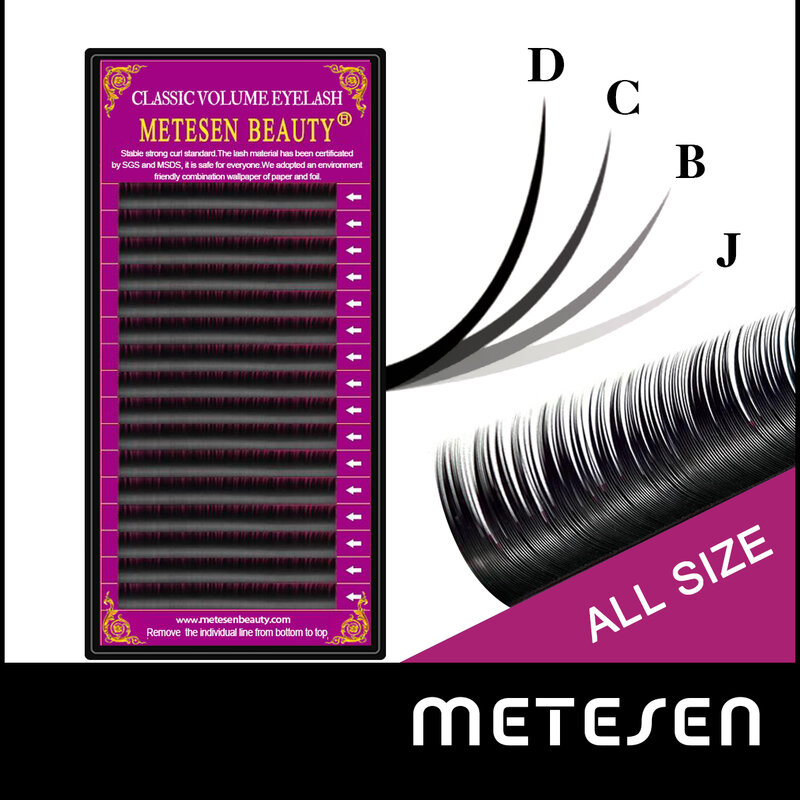 METESEN BEAUTY mink eyelashes 7-15mm Mixed In One Tray False Eyelash 16lines Silk Cilios Soft Individual Eye lash Extensions