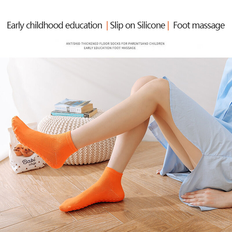 1 Pairs Katoen Kinderen Anti-Slip Sokken Voor Jongens Meisje Volwassenen Dunne En Ademende Antislip Vloer sokken Thuis Ouder-kind Sokken