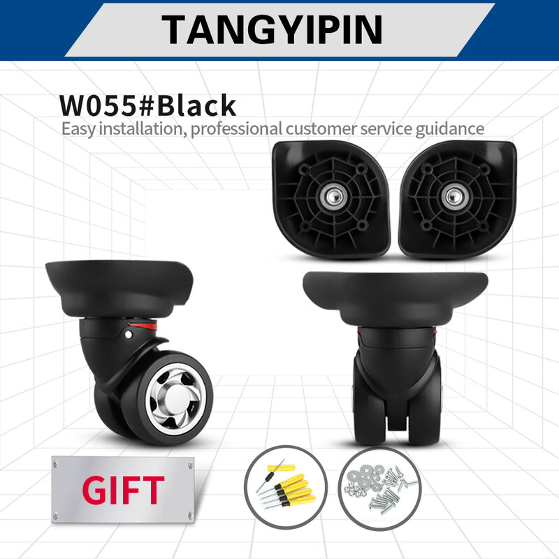 Tangyipin w055 roda viagem mala de viagem acessórios de reparação de bagagem substituição de rolos 20 24 polegadas universal resistente ao desgaste rodas