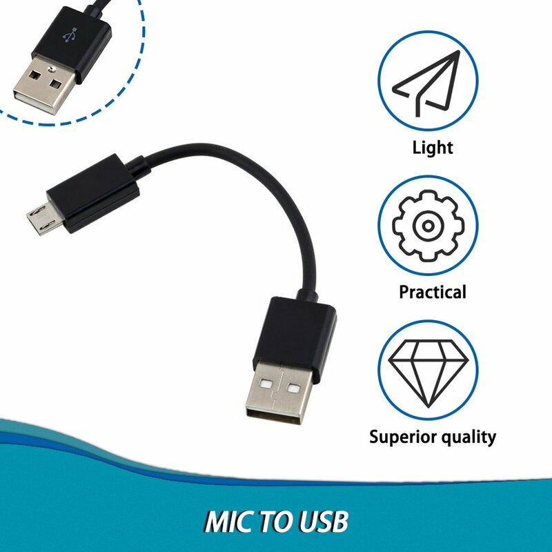 Universal 10cm usb 2.0 a para micro b sincronização de dados cabo de carga para celular desktop portátil novo macho para adaptador de cabo masculino