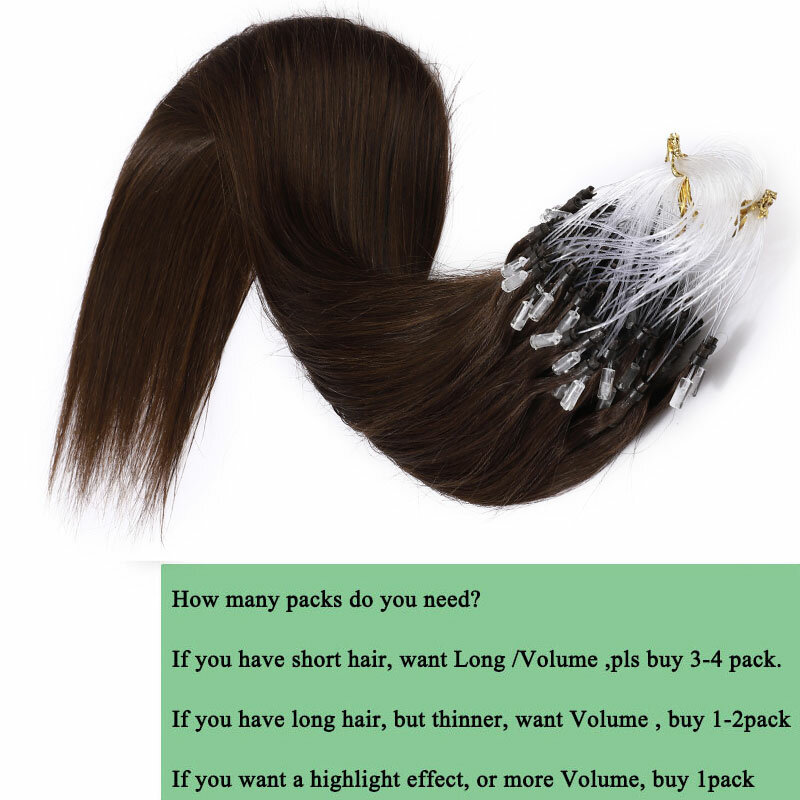 SEGO-extensiones de cabello humano con microcuentas, accesorio capilar liso de 14 a 24 pulgadas, 0,5 g/h, 100 hebras, no Remy, color rubio natural