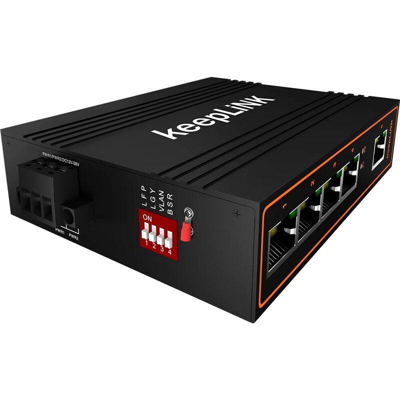 Industrial 5-Port 10/100Mbps Fast Gigabit Din-Rail Metal IP40 Unmanaged Ethernet Network Switch
