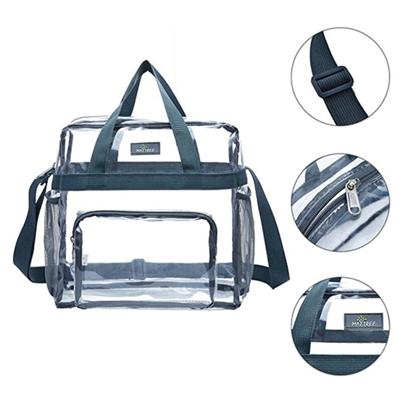 Portable Transparent Shoulder Crossbody Bag Tote Satchel Handbag For Women Clear Tote Bag Summer Beach Bag