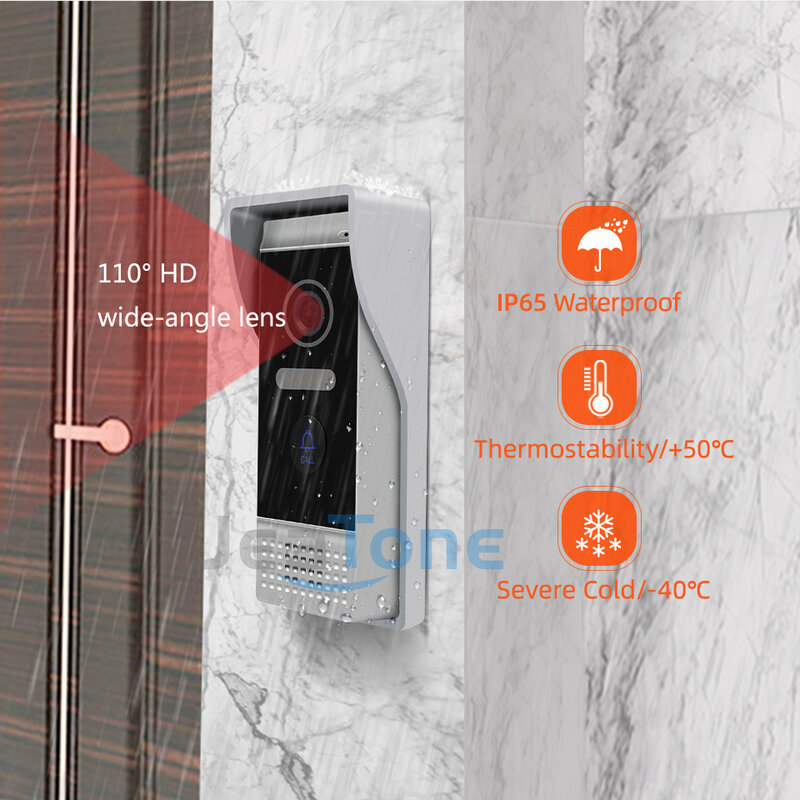 Jeatone WiFi wideodomofon Tuya inteligentny zewnętrzny bezprzewodowy domofon wodoodporna kamera noktowizyjna do dzwonka wideo bezpieczeństwa w domu