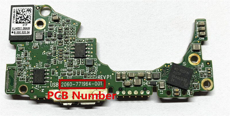 Western Digital / HDD PCB USB / 2060-771964-001 REV P1 , 2060 771964 001 / 771964-001
