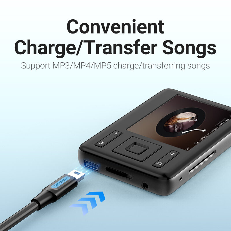Vention – câble Mini USB 2.0 pour chargement rapide et transfert de données, pour appareil photo numérique, disque dur, lecteur MP3 MP4, DVR, GPS