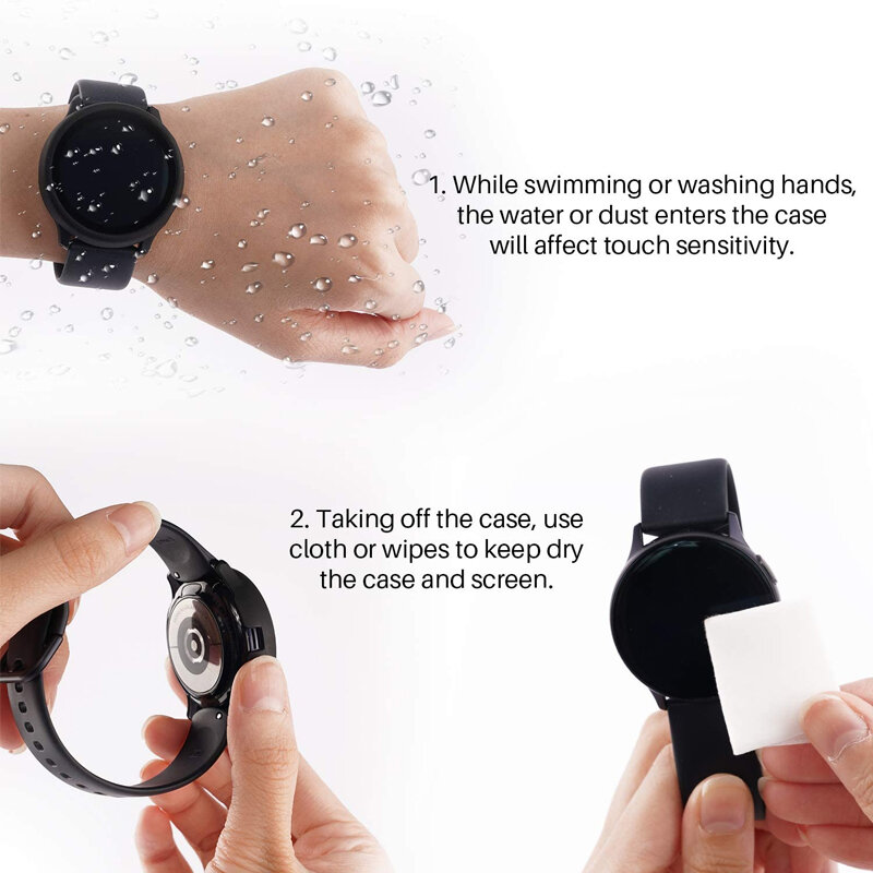 Funda protectora + cristal para Samsung Galaxy watch active 2, 44mm/40mm, cubierta envolvente + película protectora de pantalla, Galaxy watch active2