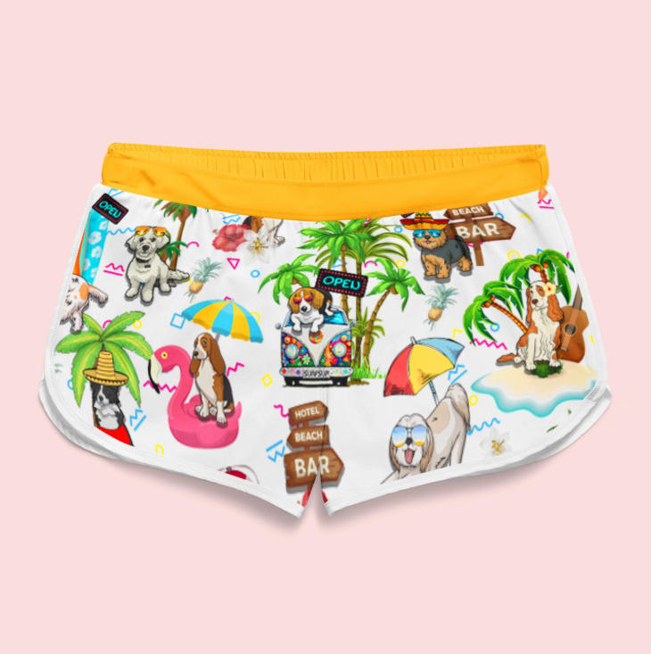 Летние повседневные шорты PLstar Cosmos, женские пляжные шорты с 3D-принтом кошек/единорогов/Фламинго/собак
