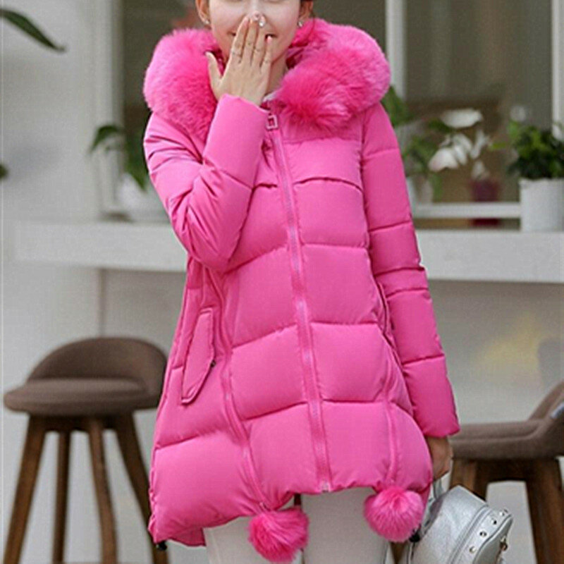 Piumino invernale da donna in cotone con cappuccio manica lunga Cardigan tasche cerniera sottile solido spesso moda piumino Streetwear